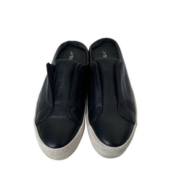 J Slides Black Leather Slip On Shoes Sz 6 - Picture 3 of 7